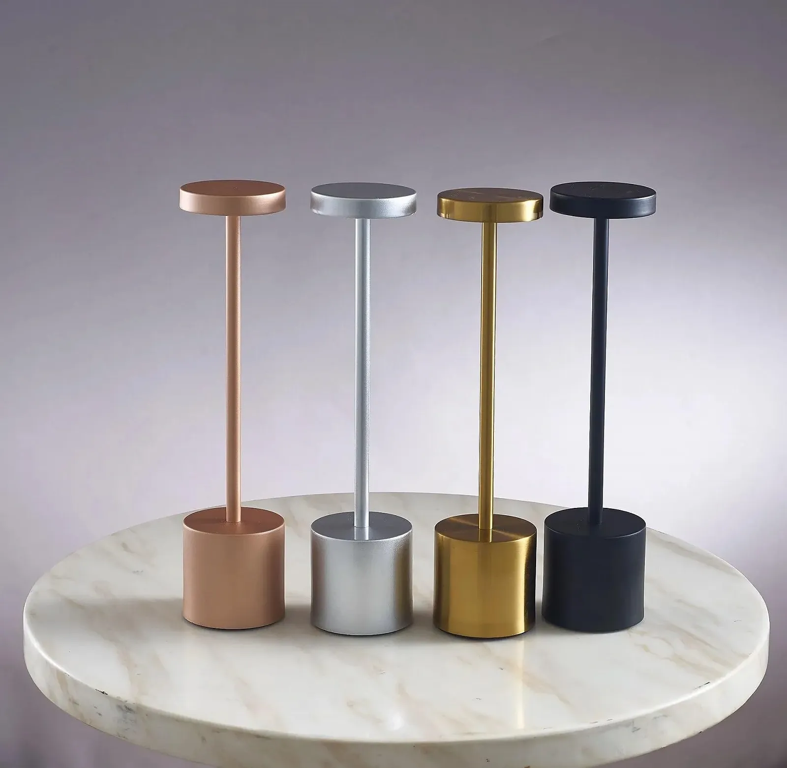 Настільна лампа Luxus Emilie LED акумуляторна димована золота H34xØ8 см, фото №5