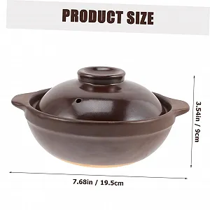 Кастрюля керамическая BESTYASH Коричневая с крышкой Антипригарная Глиняная synthetic.ua - Фото 1