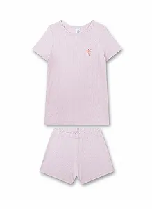 Комплект пижамный Sanetta для девочек, шорты, розовый - Фото 1
