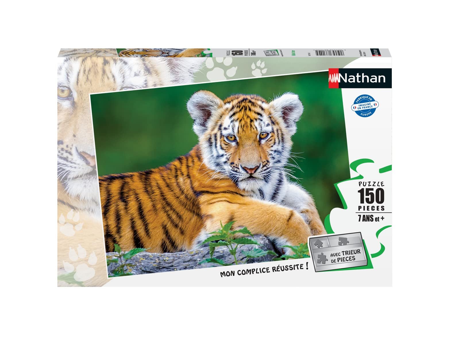 Детский пазл Nathan Tiger Baby 86154 150 элементов с сортировщиком от 7 лет 49 x 36 см, фото №1