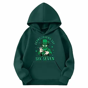 Детская толстовка с мемом 67 Six Seven, с длинным рукавом и капюшоном, с узором 67 ко Дню Святого Патрика, повседневные свитшоты, подростковая уличная одежда, для девочек и мальчиков, повседневный модный джемпер synthetic.ua - Фото 1