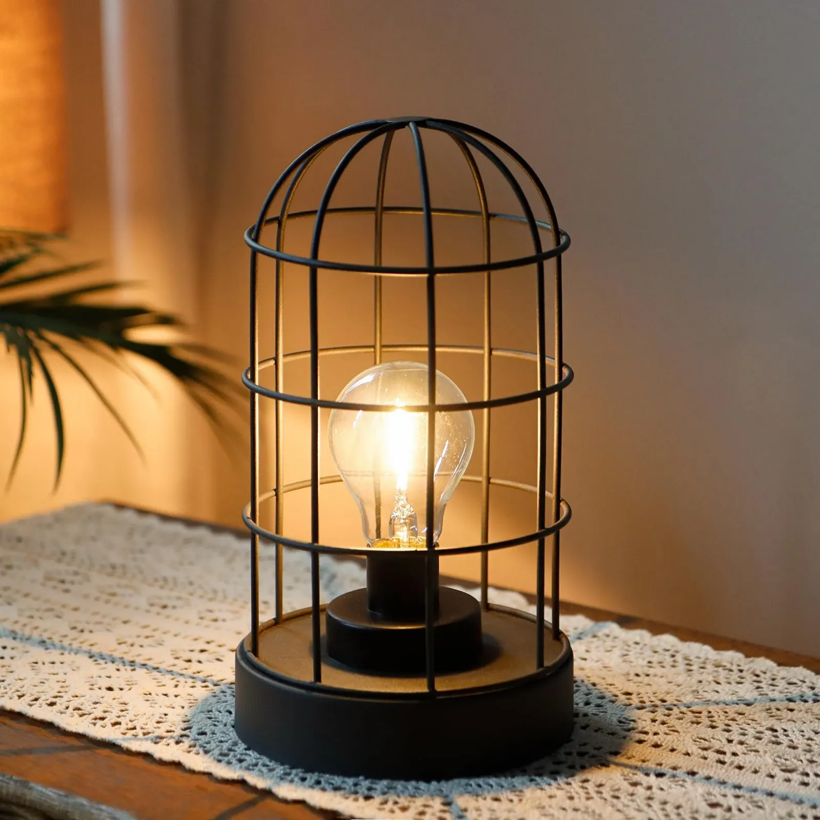 Настільна лампа JHY DESIGN Акумуляторна LED Металевий каркас 25 см Чорна, фото №3