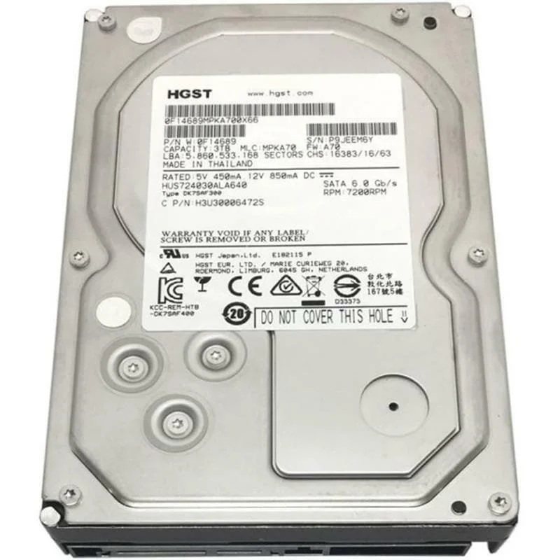 Внутрішній жорсткий диск 3.5'' Hitachi Ultrastar 7K4000  3TB 7200 об\хв 200 Мб\с SATA III (HUS724030ALA640), фото №1