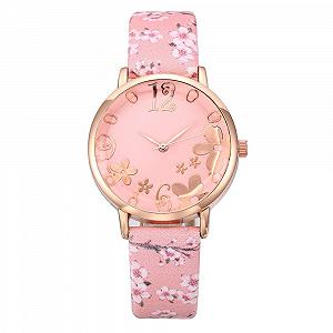 Мужские часы с цветочным принтом, кварцевые, маленькие, студенческие, модный ремешок, с тиснением, женские часы - Фото 1