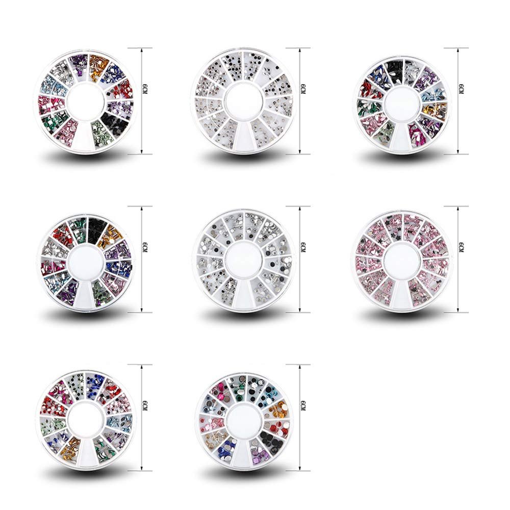 Набор Блестки для ногтей Стразы Заклепки Русалки Блестки для DIY украшений для ногтей Смешанные стили, 8 шт, фото №2