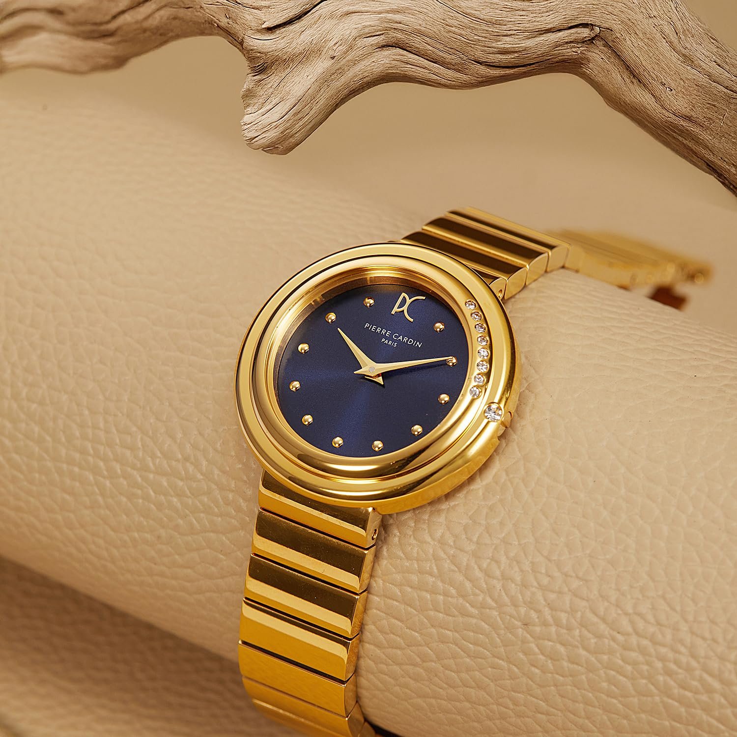 Женские наручные часы Pierre Cardin Passy Météore CF.1010.MG Золотой Синий Синий Ремешок, фото №5