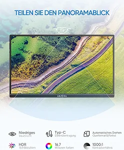 Монитор портативный 14" Arzopa A1 Gamut Slim Full HD IPS 60 Гц synthetic.ua - Фото 1