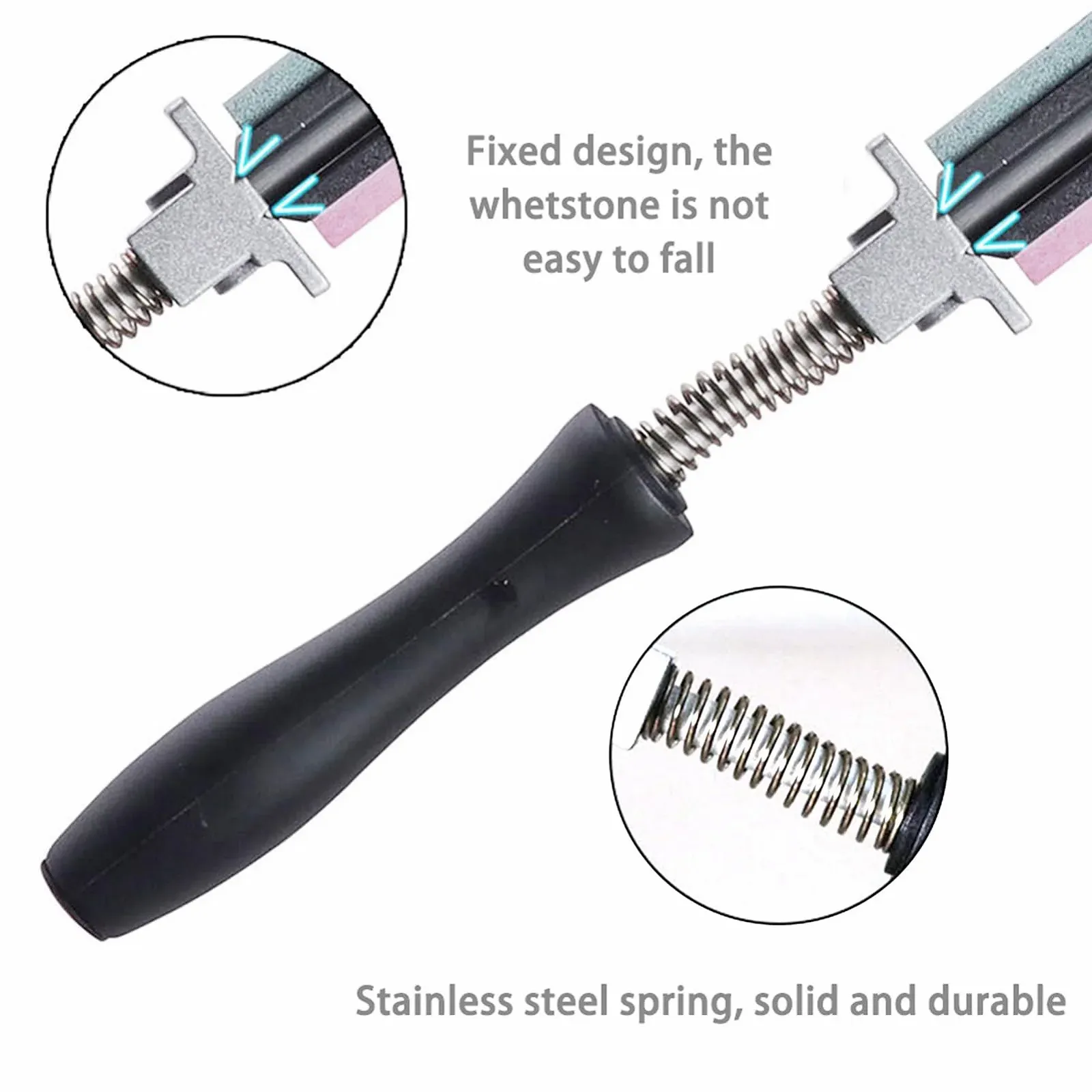 Точилка для ножей электрическая Professional с 6 точильными камнями поворотная 360° фиксированный угол 15° нержавеющая сталь, фото №7