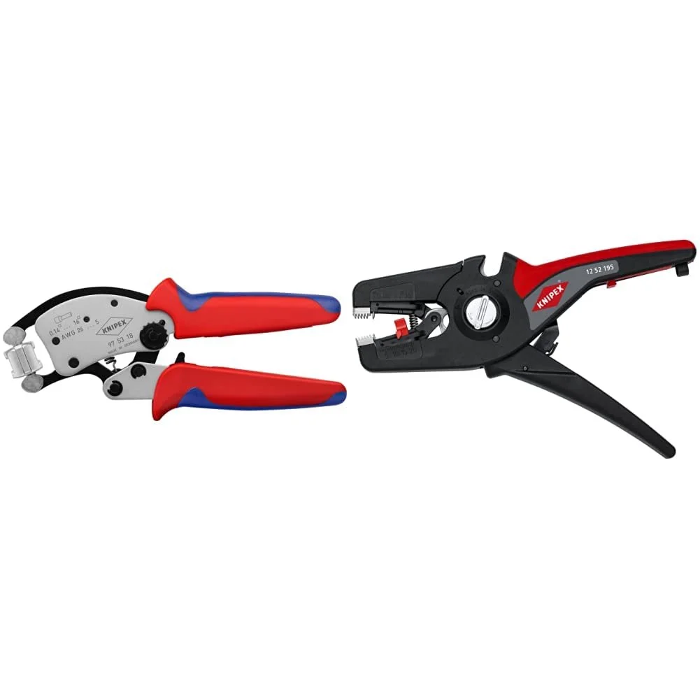 Клещи для обжима и стриппер Knipex Twistor16 97 53 18 & PreciStrip16 12 52 195 SB 200/195 мм, фото №1