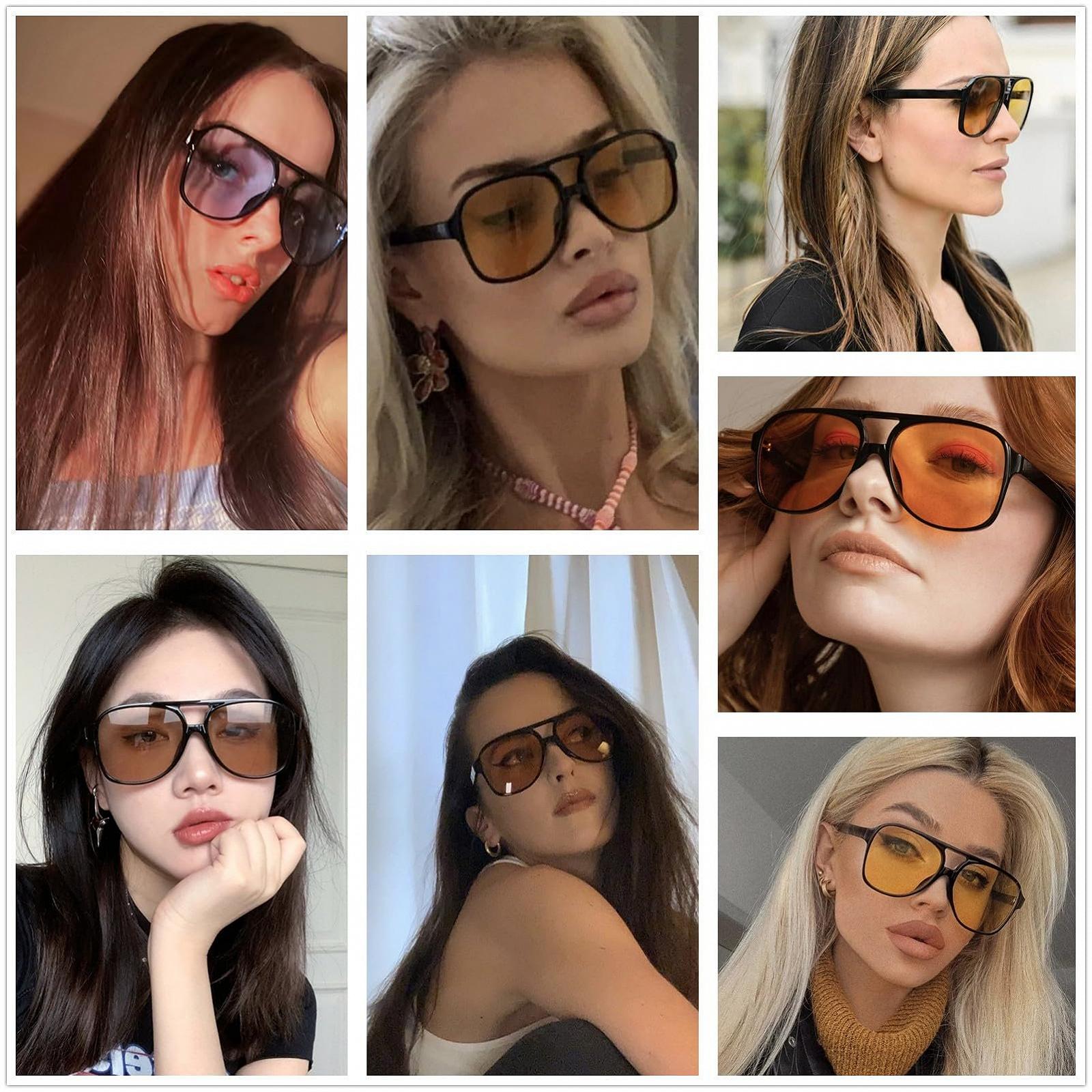 Солнцезащитные очки ретро YOJUED Желтый градиент, фото №8