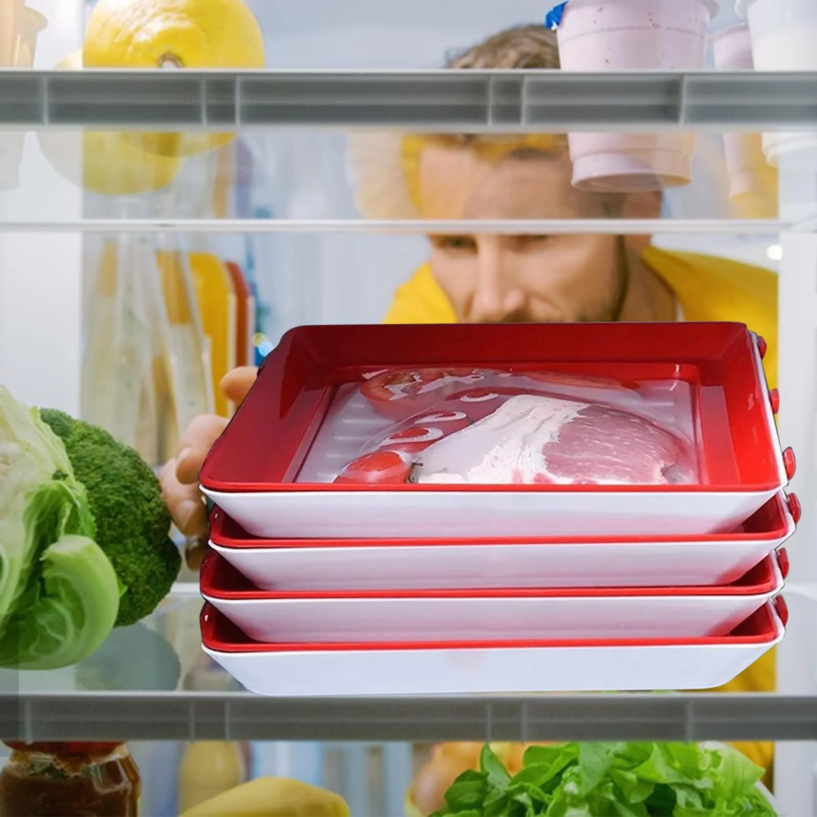 Набір контейнерів для продуктів 4 шт вакуумні багаторазові, фото №9