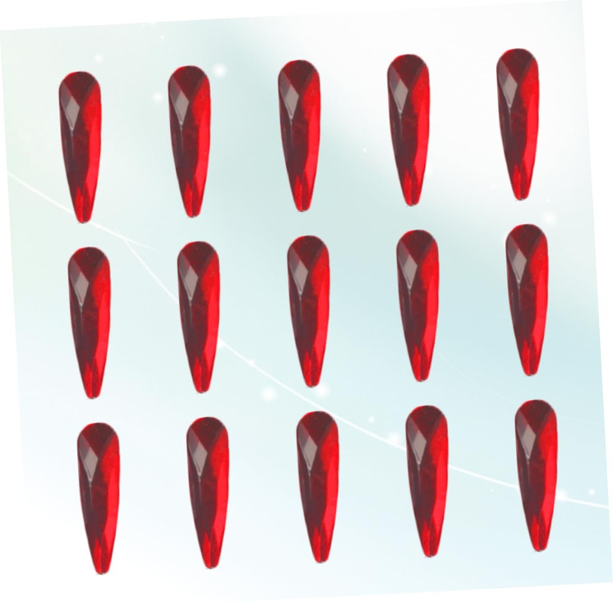 Стрази для нігтівOOFAN 40шт. Дизайн "Кришталевий водоспад" Плоска задня частина Яскраво-червоний, фото №6