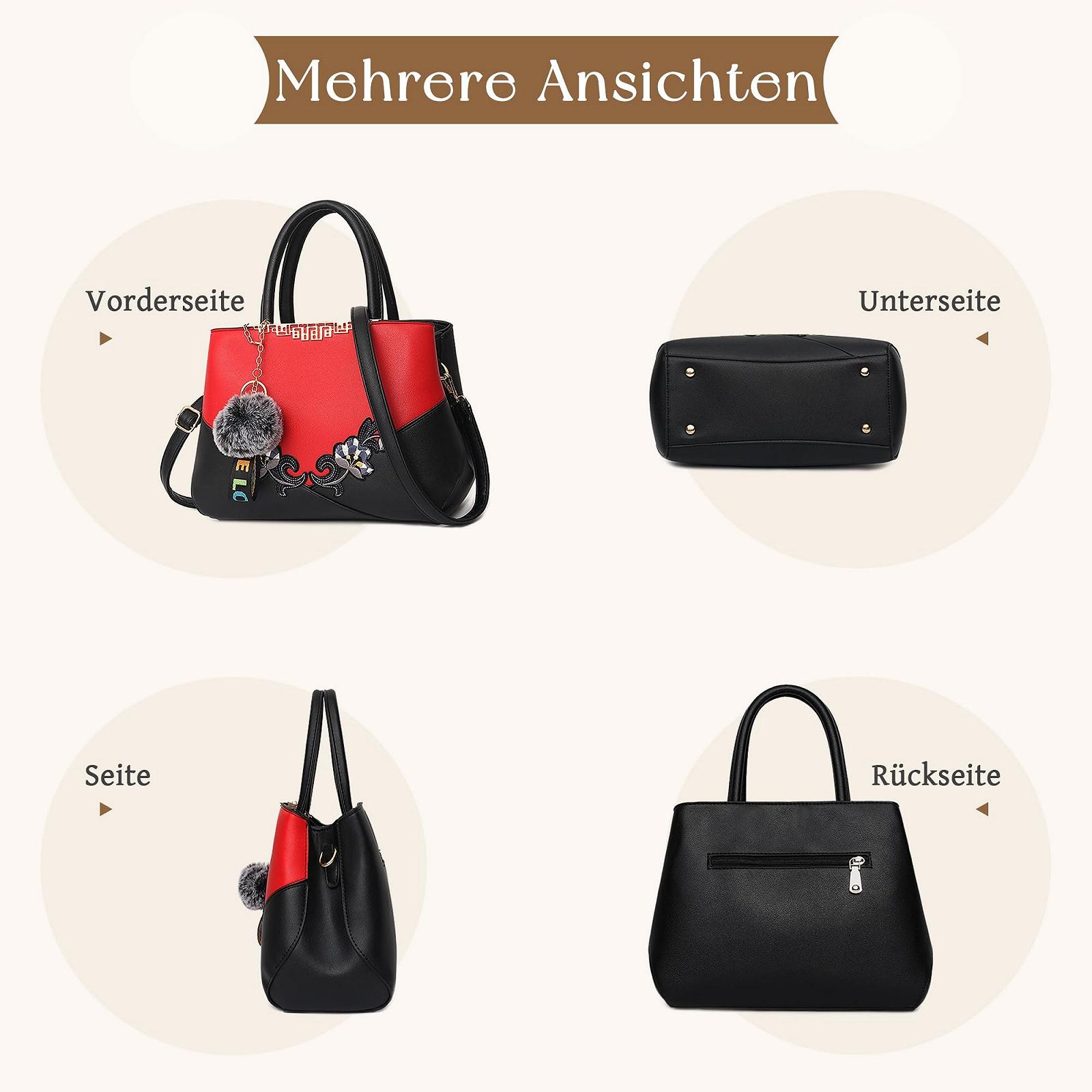 Сумка VARLIVOO с цветочным узором, красная, фото №3