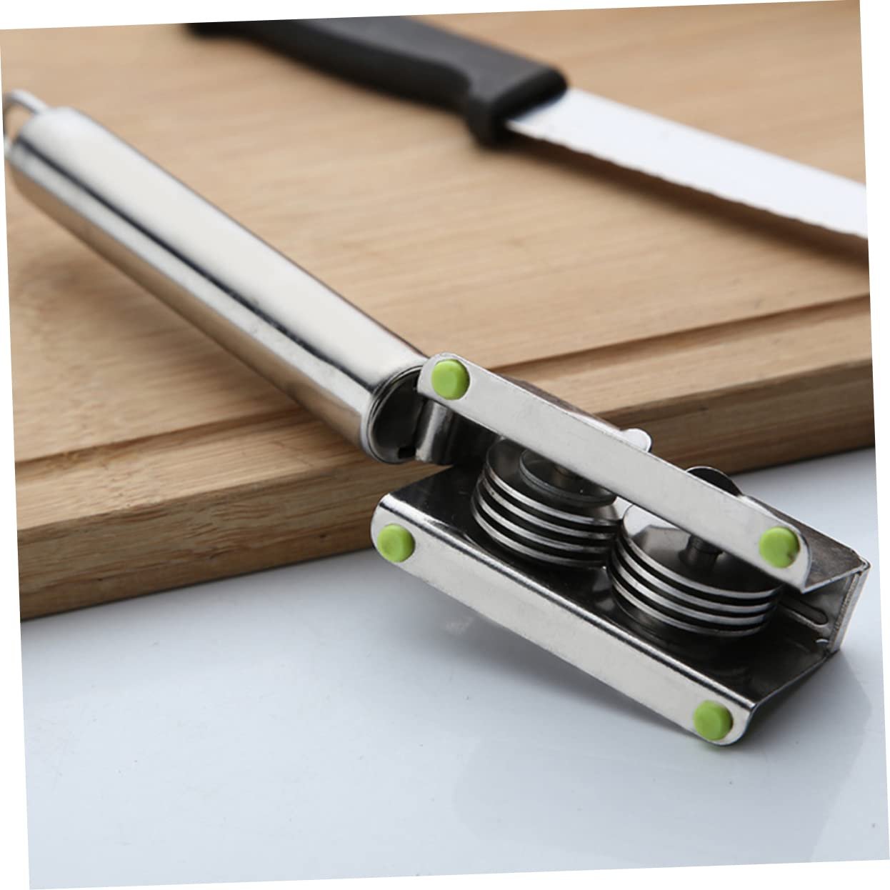 Точило для ножів універсальне нержавіюча сталь ергономічне сріблясте, фото №2