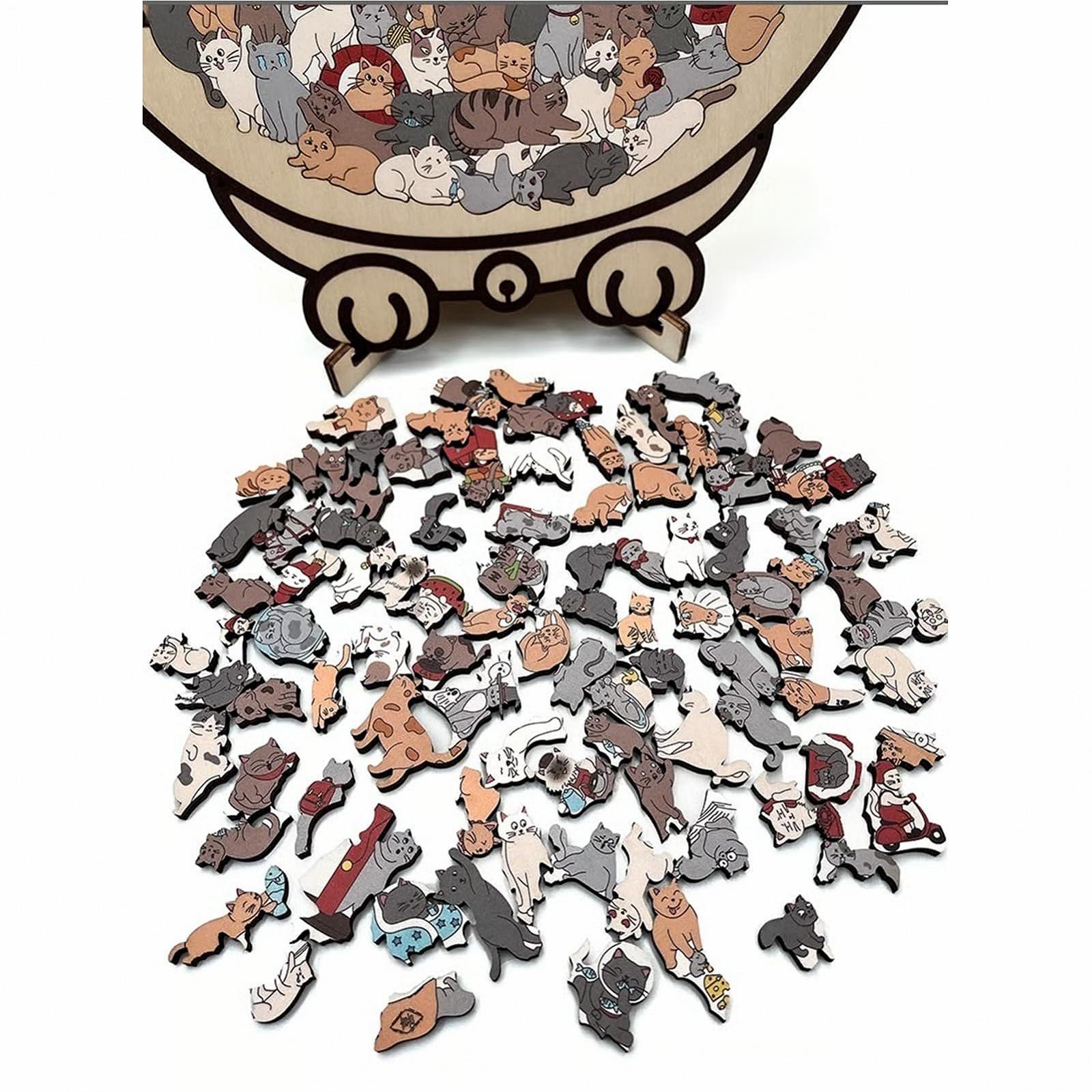 Деревянный пазл Кот Morandi Macaron 135 деталей, фото №7