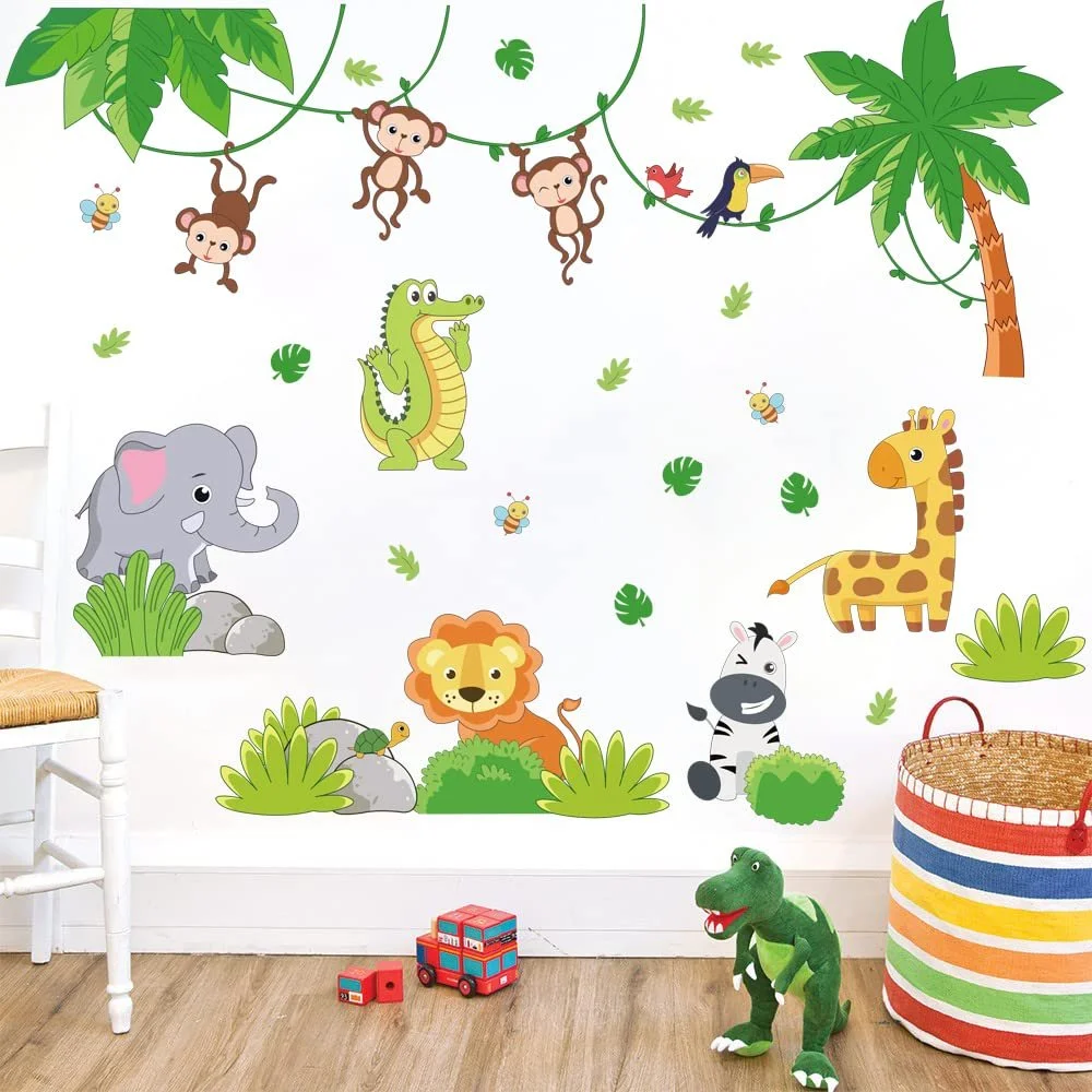 Наклейка на стіну Runtoo Forest Animals Jungle Animals вінілова для дитячої, фото №1