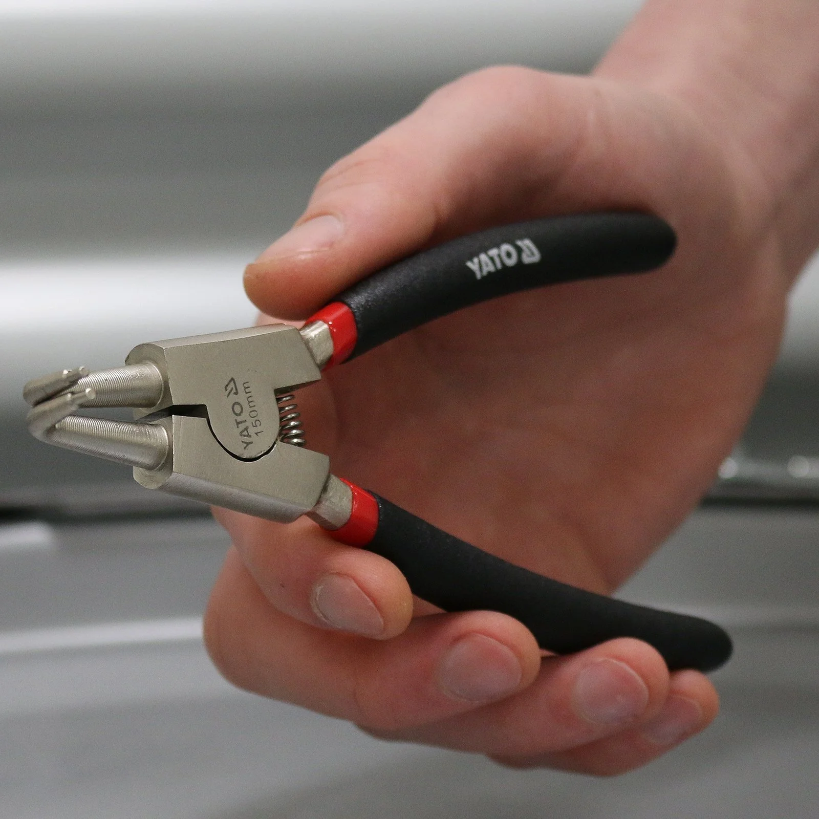 Кліщі Yato для зовнішніх стопорних кілець, вигнуті, 150 мм, Cr-V, фото №3