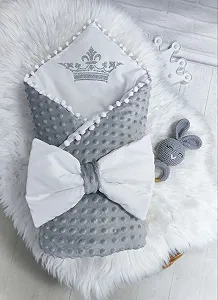 Конверт для новонародженого демі-літо (утеплювач виймається) Корона сірий (ТВ0330) - Фото 1
