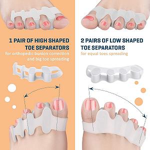 Разделители для пальцев ног для коррекции вальгусной деформации и восстановления формы пальцев ног, быстрое облегчение боли при молоткообразных пальцах synthetic.ua - Фото 1