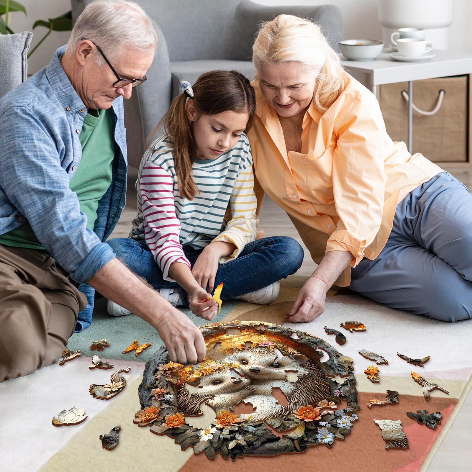 Дерев'яний пазл Hedgehog 290 деталей L-34 x 34 см, фото №7