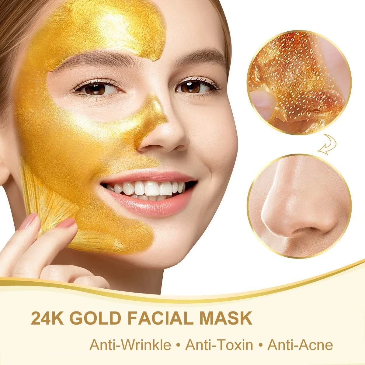 Маска для обличчя 24k Gold Peel Off, антивікова маска для обличчя, фото №5