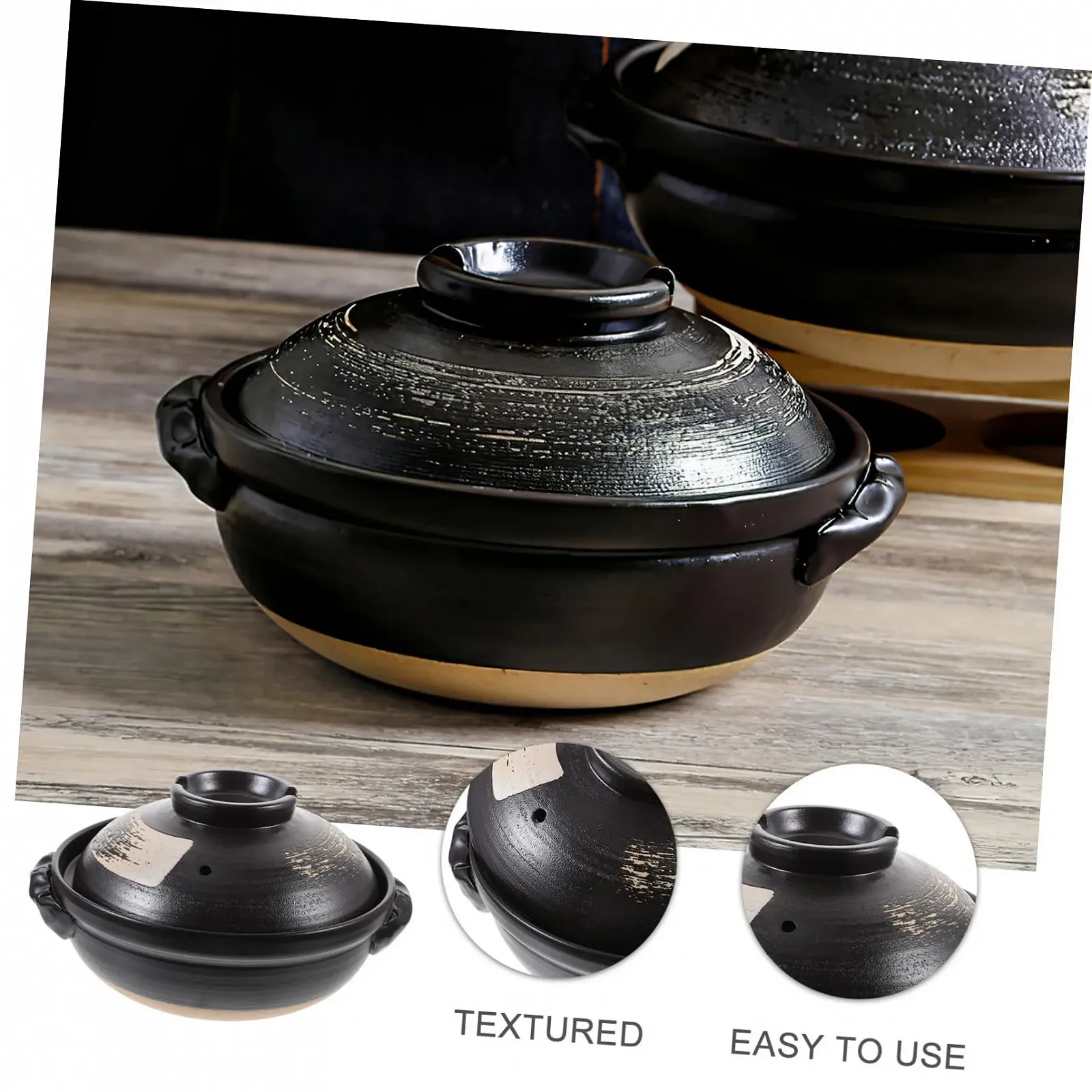 Каструля для запікання керамічна з кришкою кольорова жаростійка 500 мл, фото №6