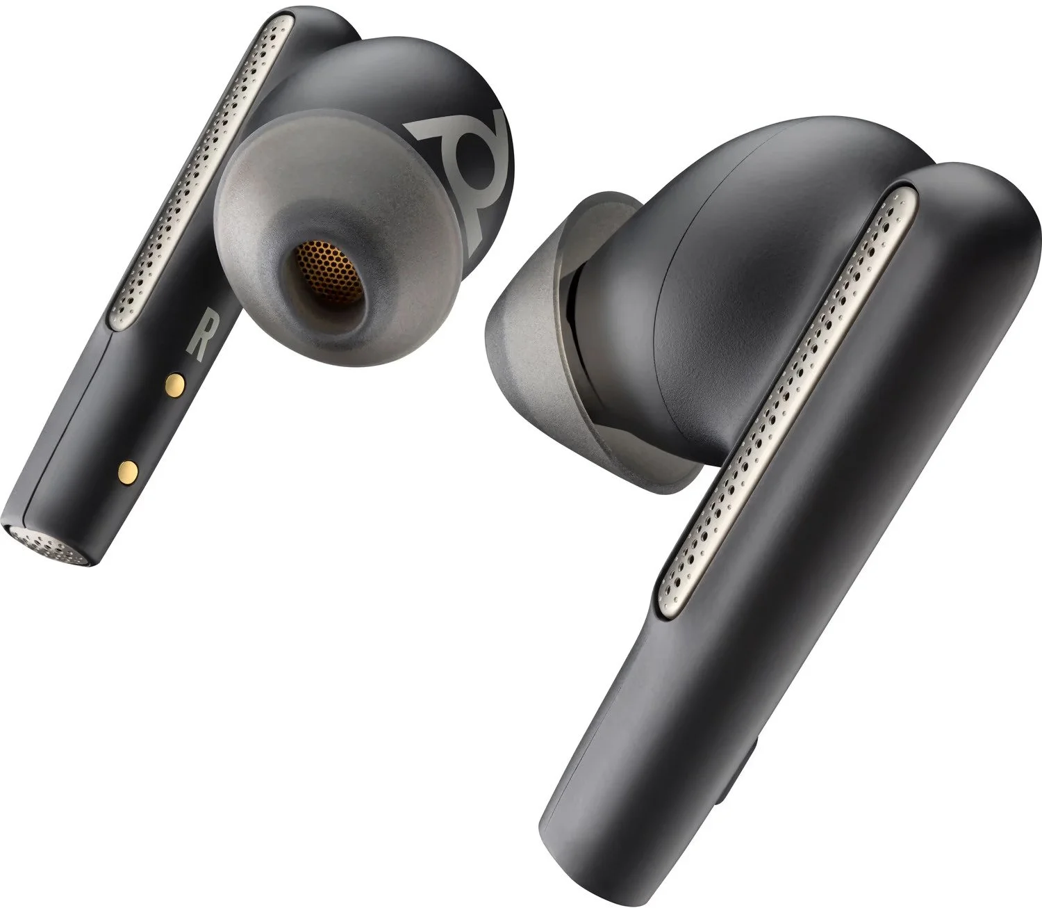 Бездротові навушники Poly Voyager Free 60+ UC / Bluetooth 5.3 / USB-A / USB-C / 3.5 mm Jack / Активне шумозаглушення / ANC / ENC / AAC / aptX / SBC / mSBC / Вологозахист IP54 / Швидка зарядка / До 15 годин роботи / Чорні, фото №2