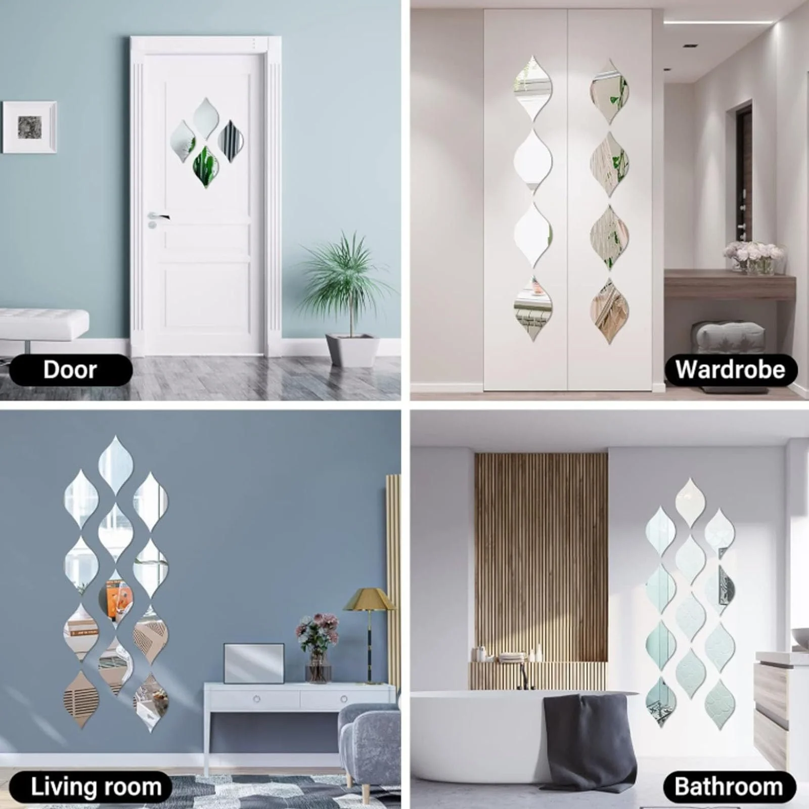 Наклейка-дзеркало на стіну Шестикутник 24 шт. Сріблястий, фото №7 Наклейка-дзеркало на стіну Шестикутник 24 шт. Сріблястий, фото №7