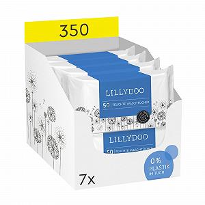 Влажные салфетки LILLYDOO 350 штук (7 x 50), без запаха, очень большие, без пластика - Фото 1
