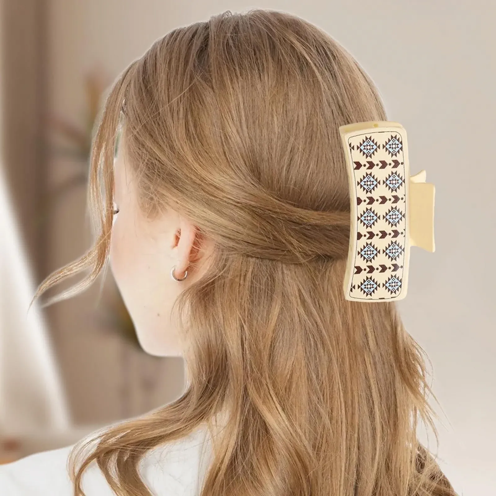 Заколка-краб для волос Кожаный Западный 4шт, фото №2