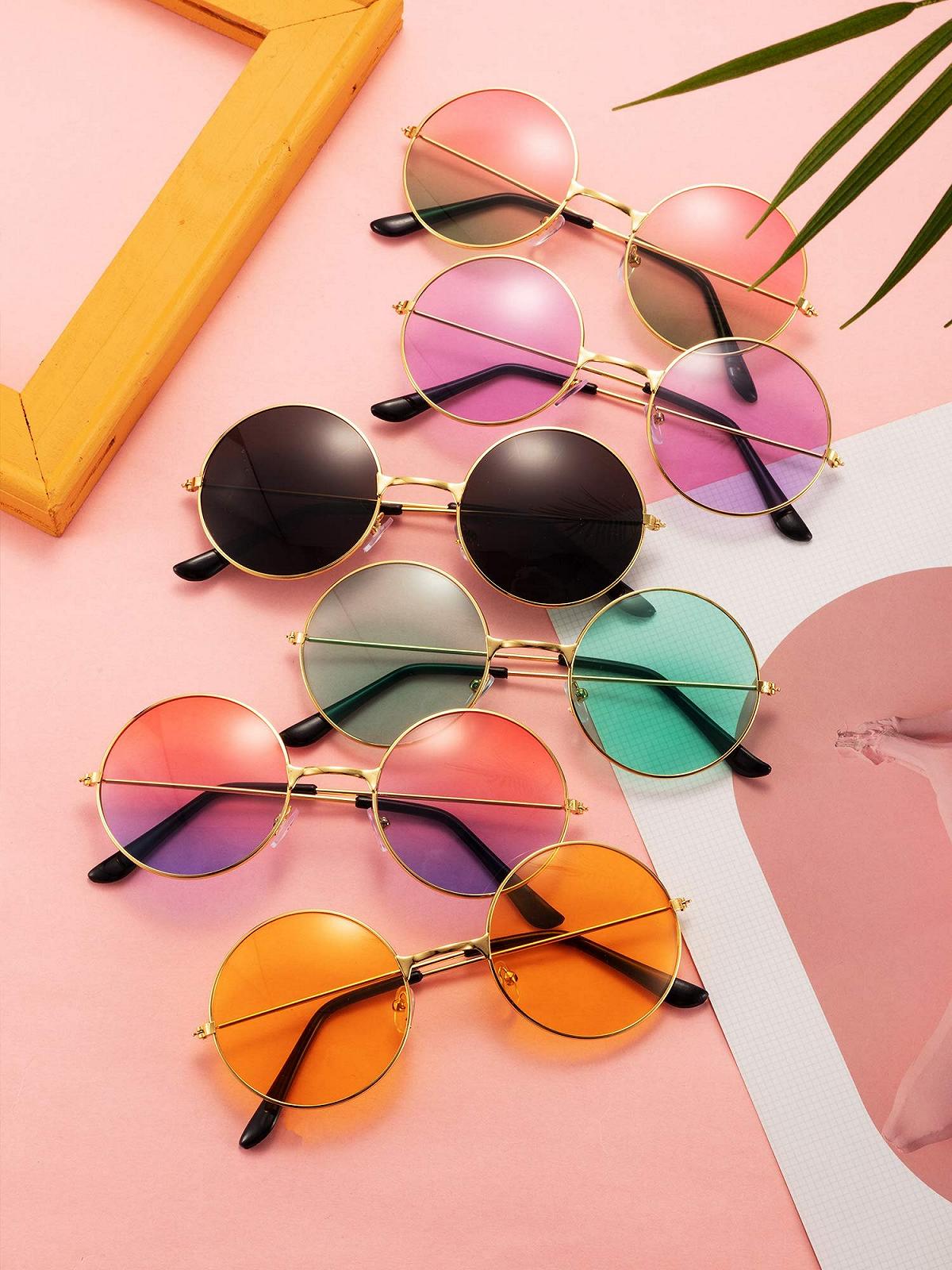 Круглі сонцезахисні окуляри в стилі ретро 60-х для чоловіків та жінок, 12 пар, фото №5