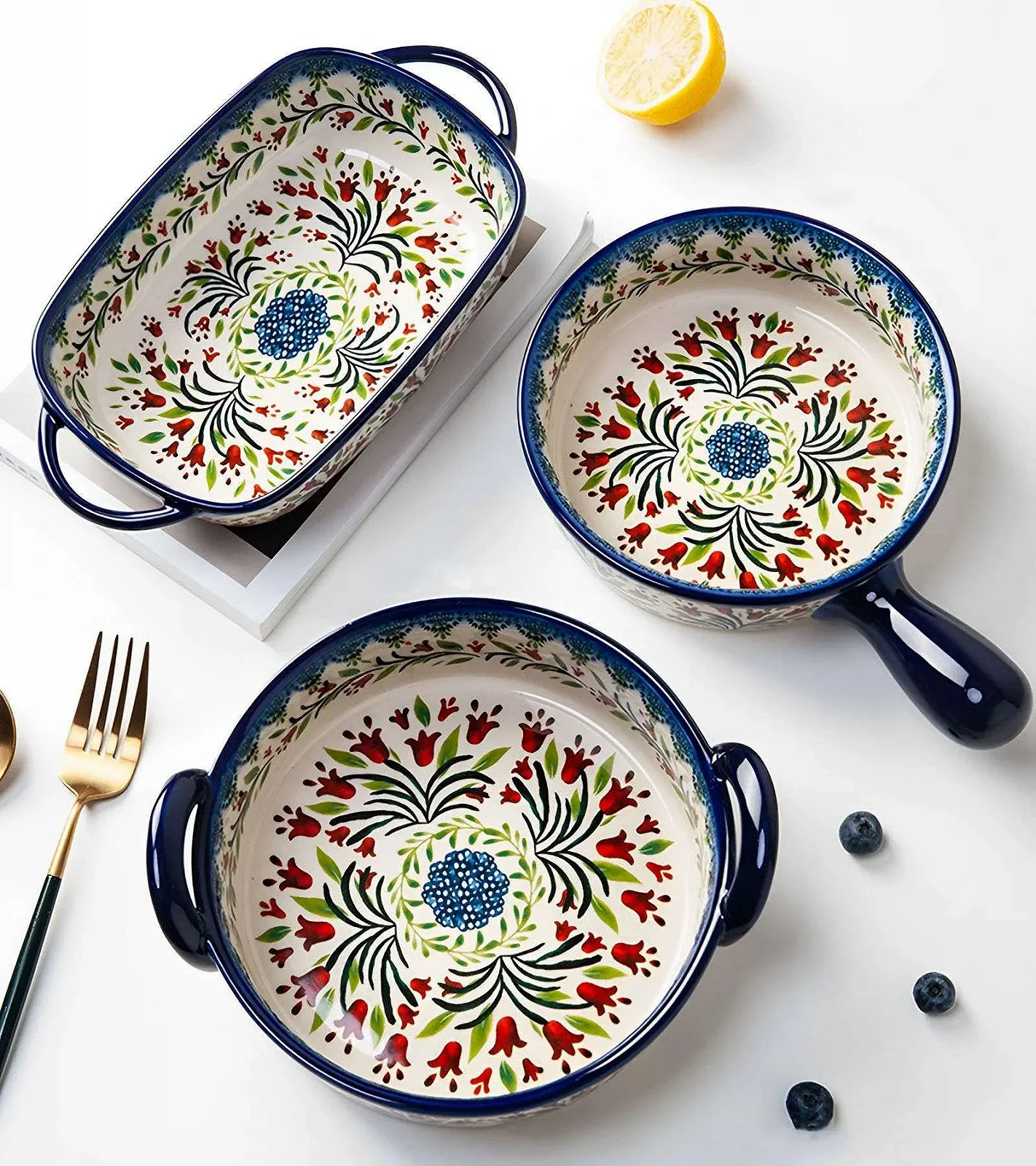 Форма для запікання порційна Tulip кругла керамічна 21 x 18,5 x 7 см 950 мл, фото №4