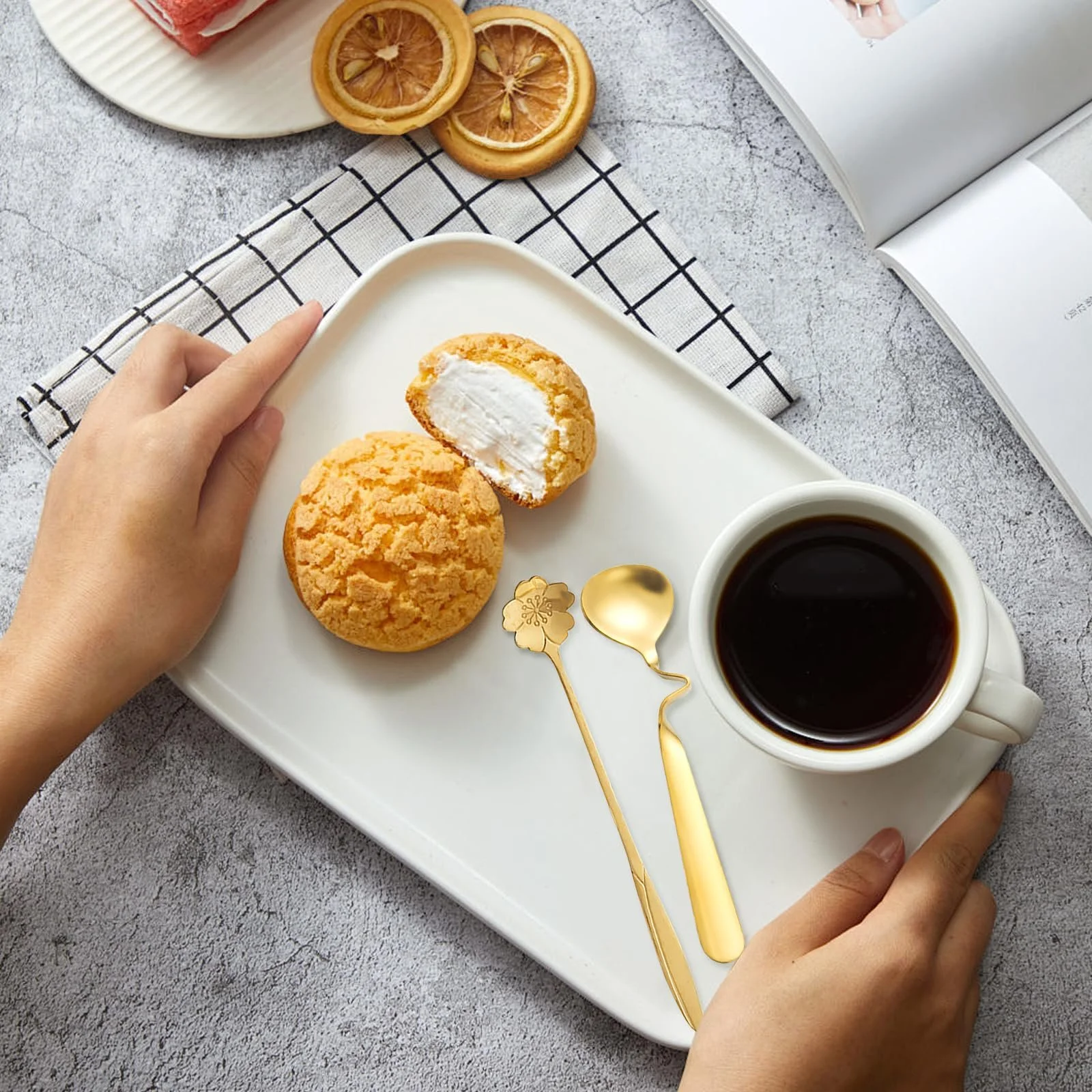 Набір з 2 золотих ложок для джему, фото №6