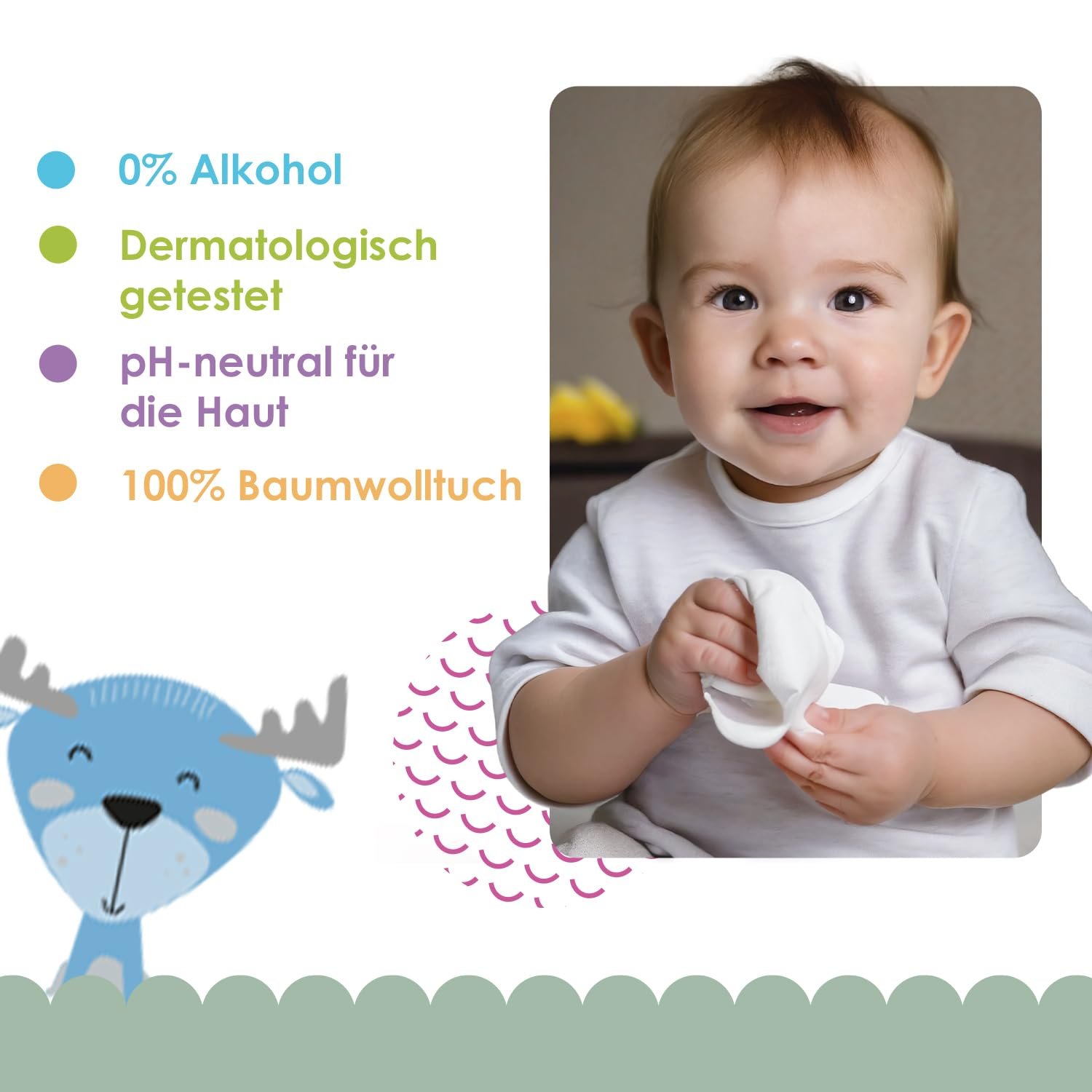 Салфетки влажные Cleanic Baby Eco Pure Water для детей, 99% вода, с аллантоином, без запаха, 50 штук, фото №8