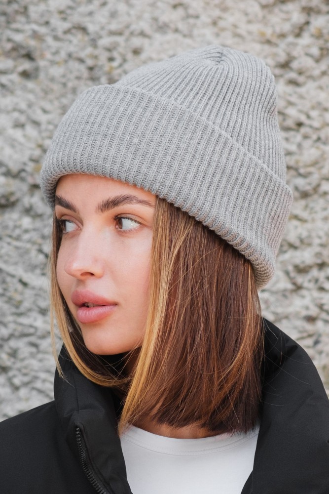 Подовжена трикотажна шапка біні докер Without dominic gray, фото №5