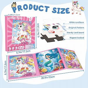 Магнітний пазл Unicorn, Mermaid & Princess 20-30 елементів від 3 років synthetic.ua - Фото 1