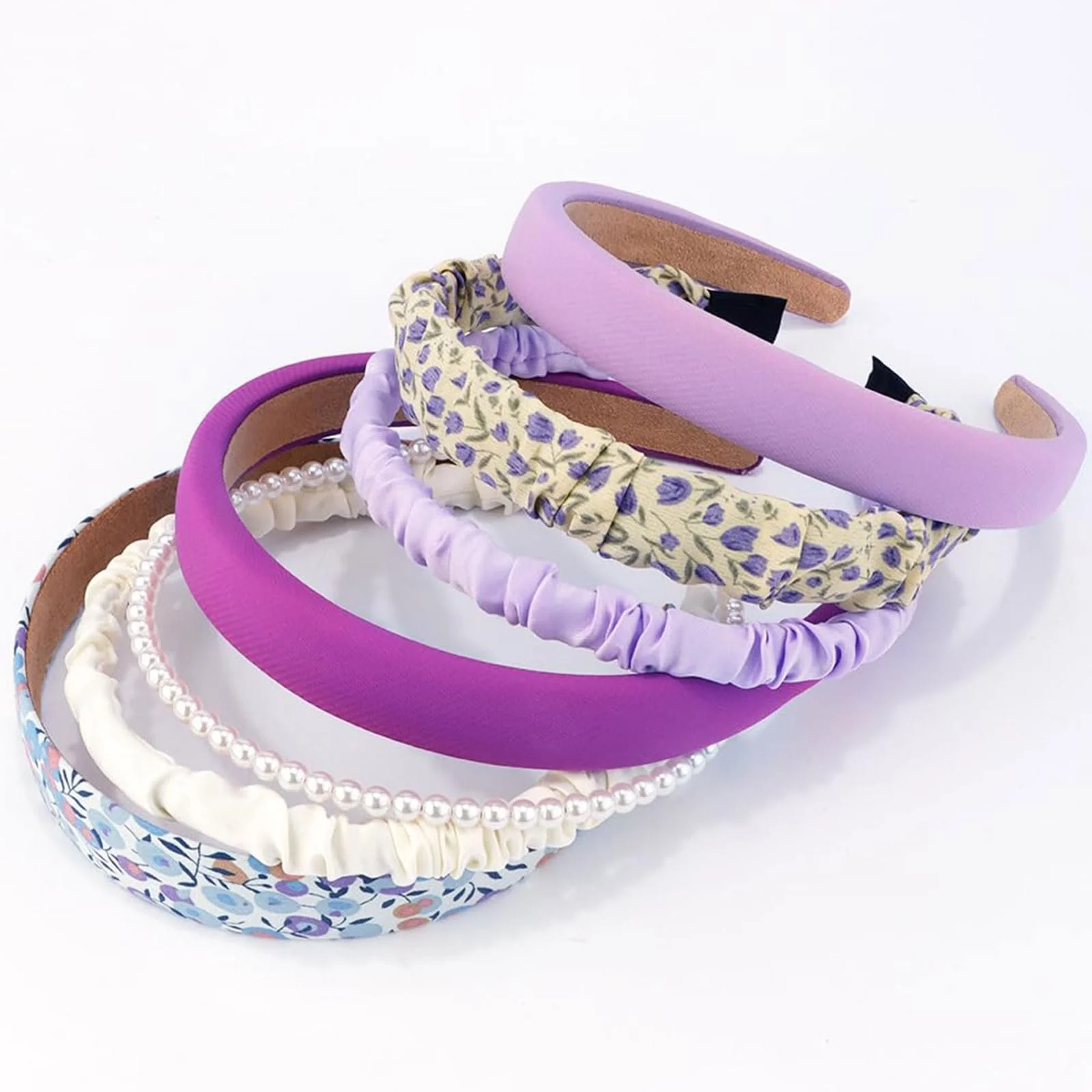 Набір обручів на голову 7 шт., фіолетова серія, фото №3 Набір обручів на голову 7 шт., фіолетова серія, фото №3