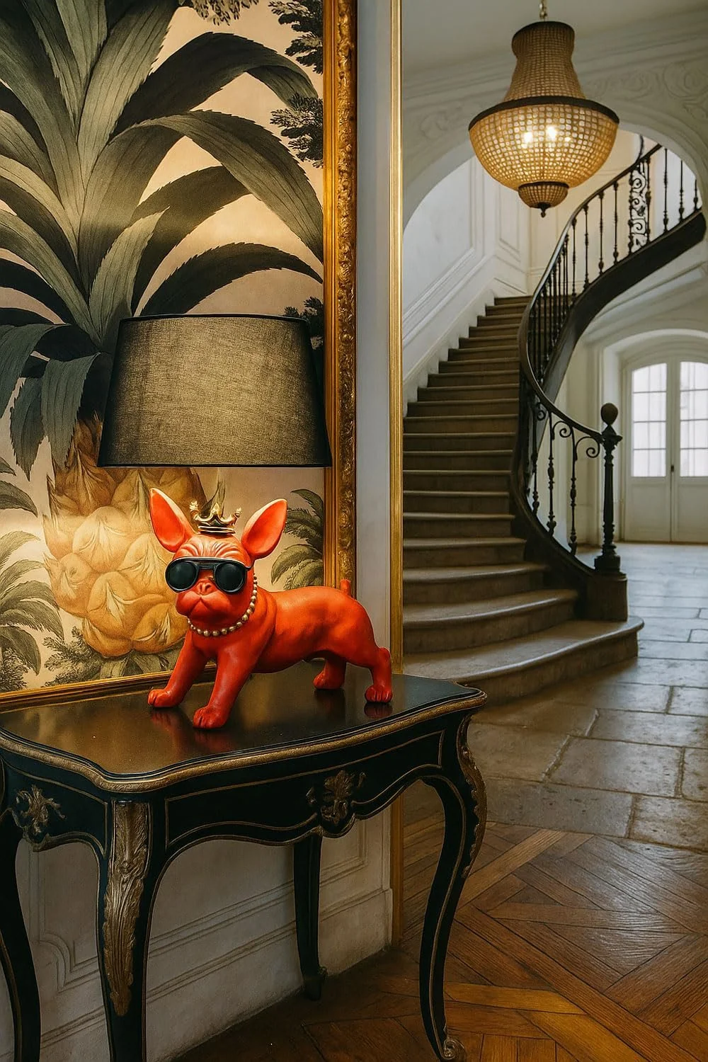 Настольная лампа PALAZZO INT Villa Frenchie French Bulldog E27 47 x 45 x 31 см Черная, фото №3