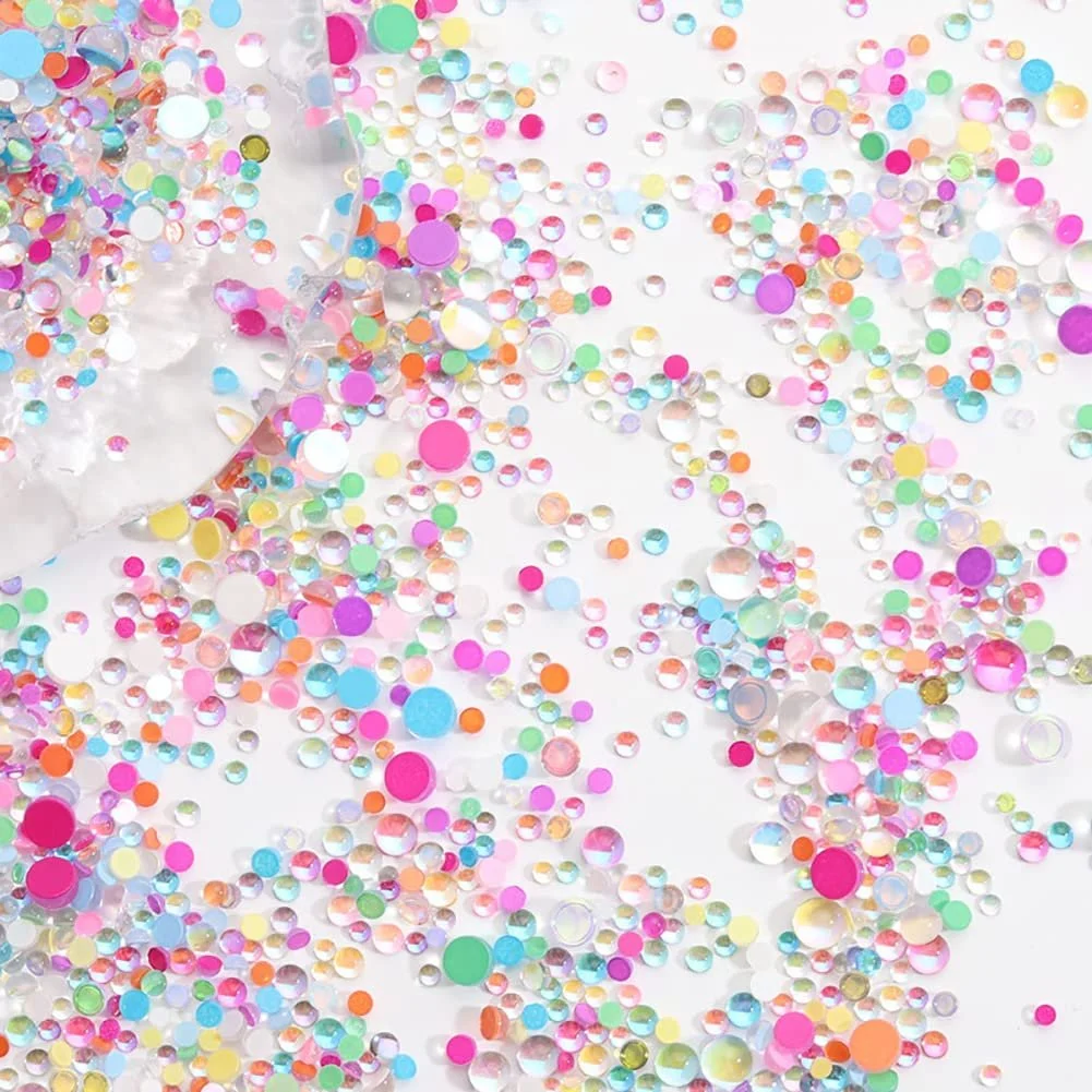 Стрази для нігтів різнокольорові 720 шт. Діаманти блискітки, прикраси для макіяжу очей, фото №3