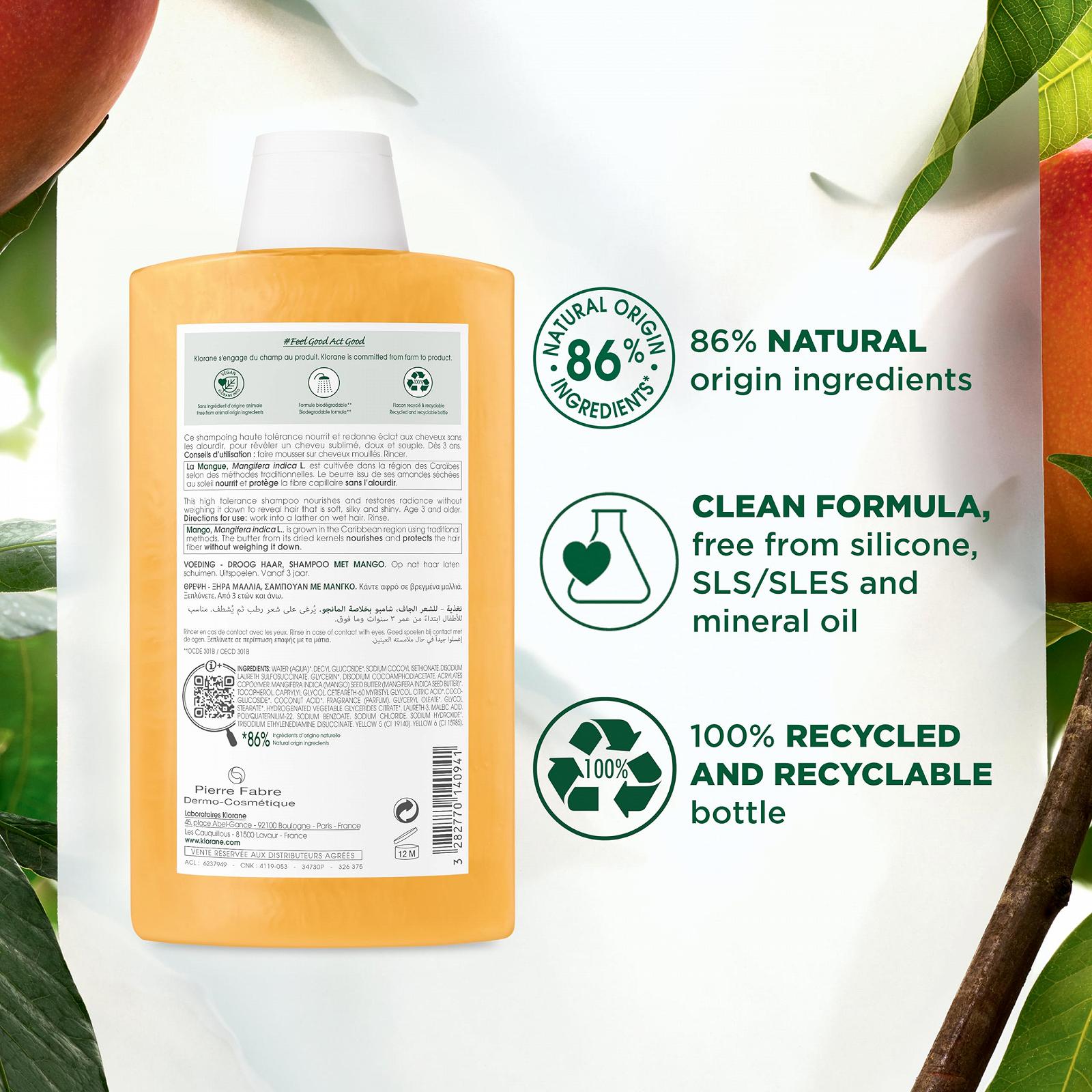 Шампунь Klorane Масло Манго 400 мл, фото №3