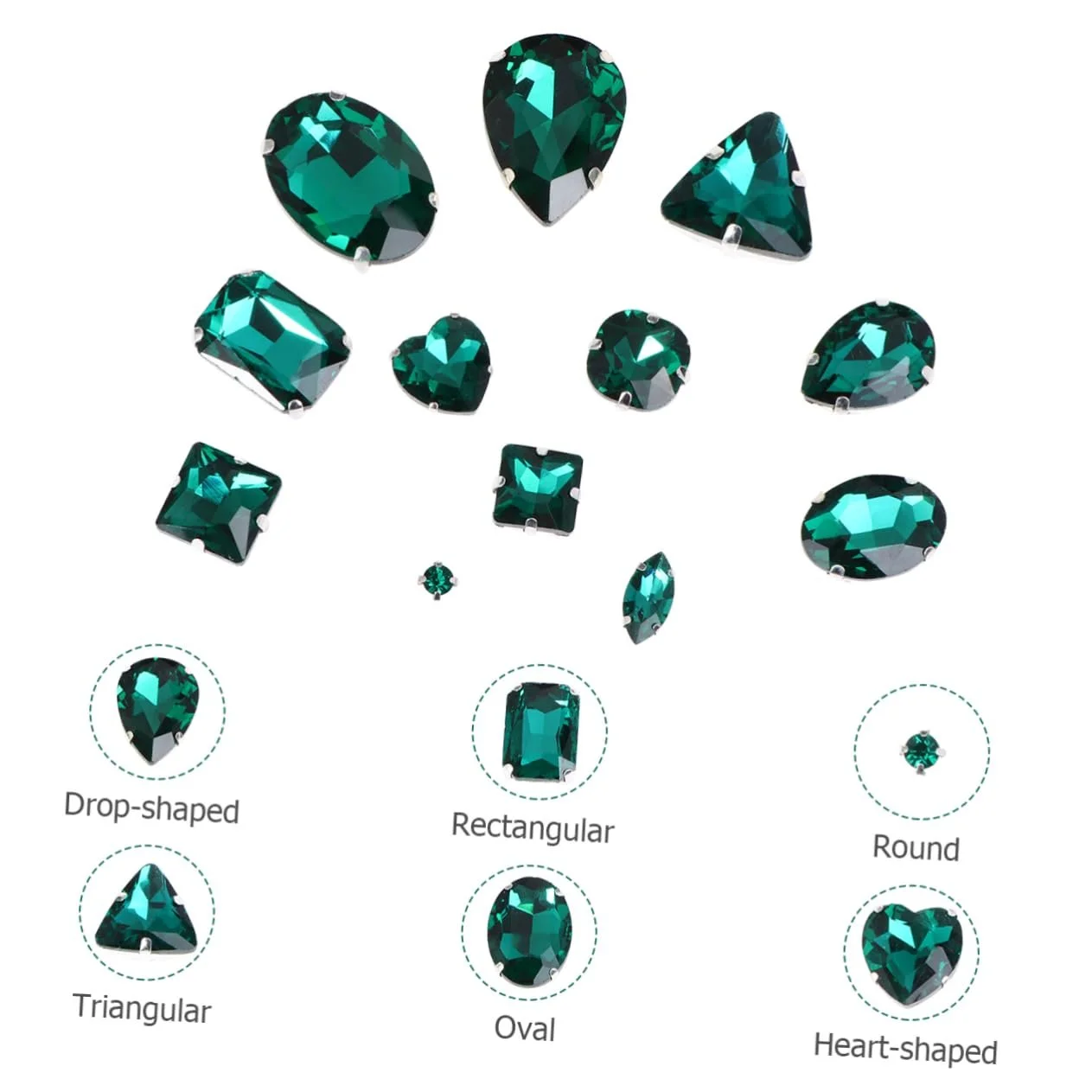 Стрази Різні Форми NUOBESTY 50 шт. Різнокольорові, фото №7