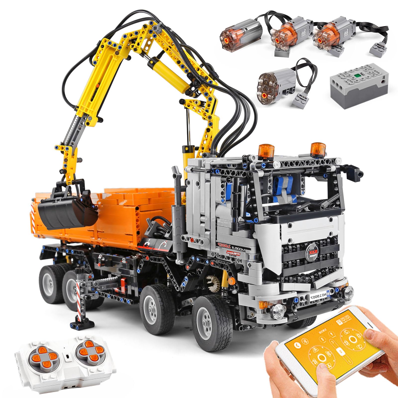 Набір блоків Mould King 19007 Remote-Controlled Pneumatic FGV Великий, фото №2