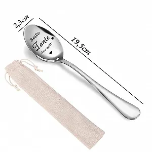 Ложка Столова з нержавіючої сталі з гравіюванням Найкраща Тітка synthetic.ua - Фото 1