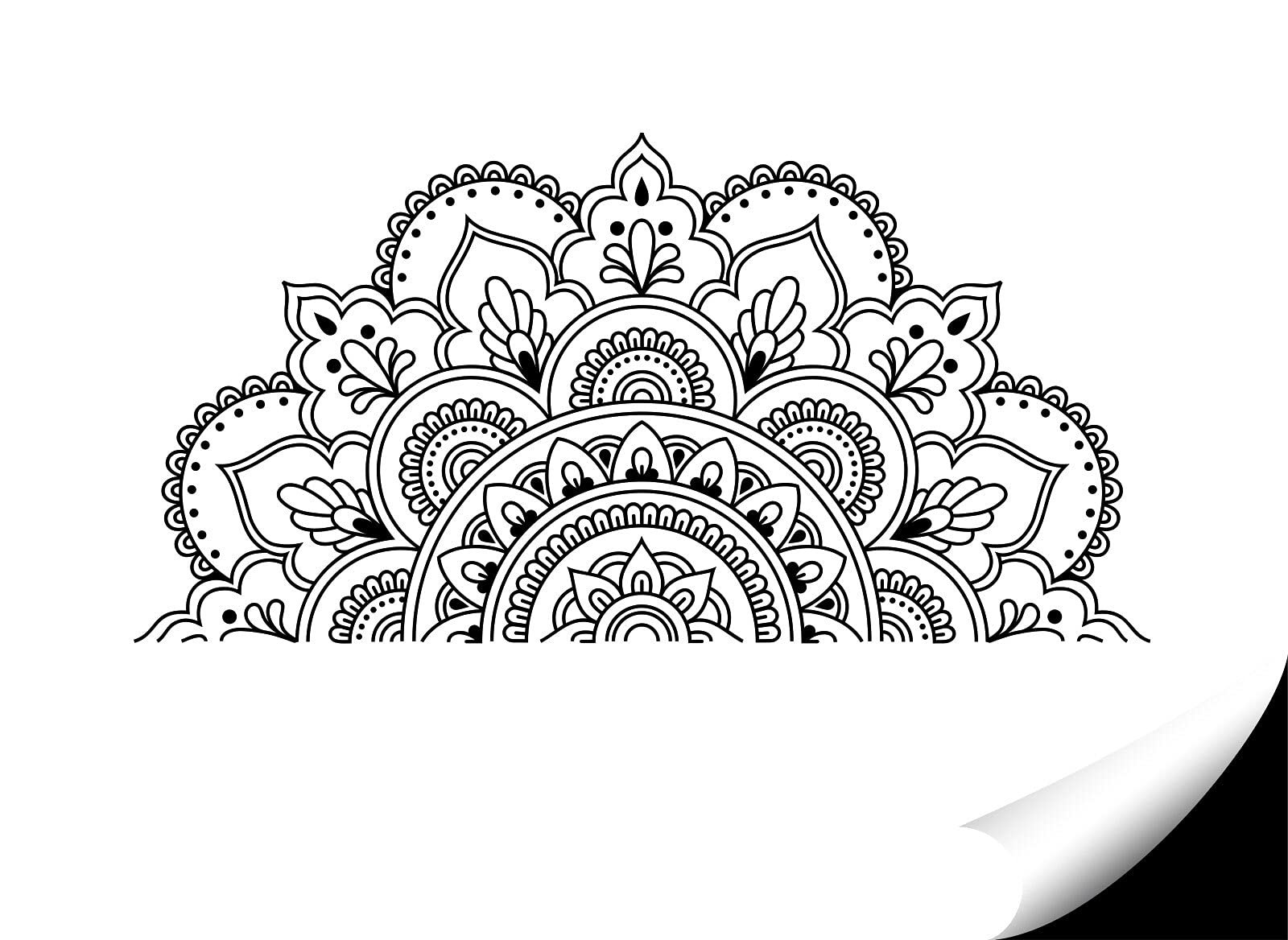 Наклейка на стіну Grandora Mandala I W5591 75 x 38 см Чорна, фото №2