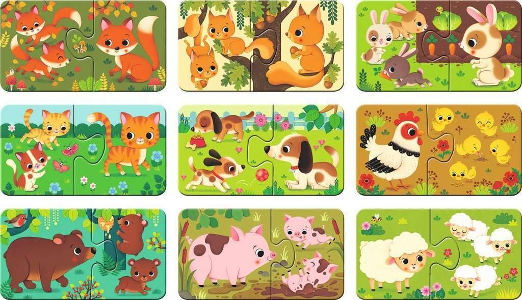 Детский пазл Ravensburger My First Puzzle Animals and Their Children 9 x 2 элемента, фото №2