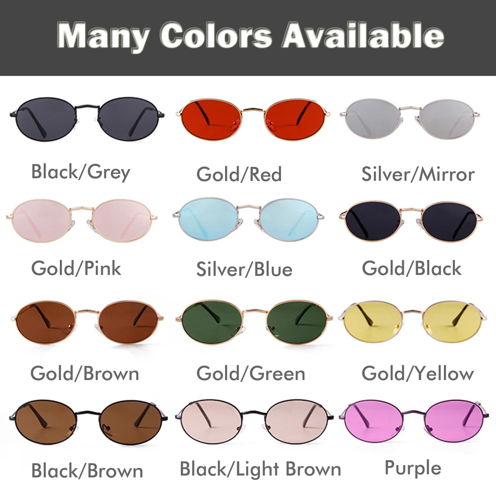 Сонцезахисні окуляри Овальні Laurinny Ретро 90-х Вінтажні Металева оправа, фото №7