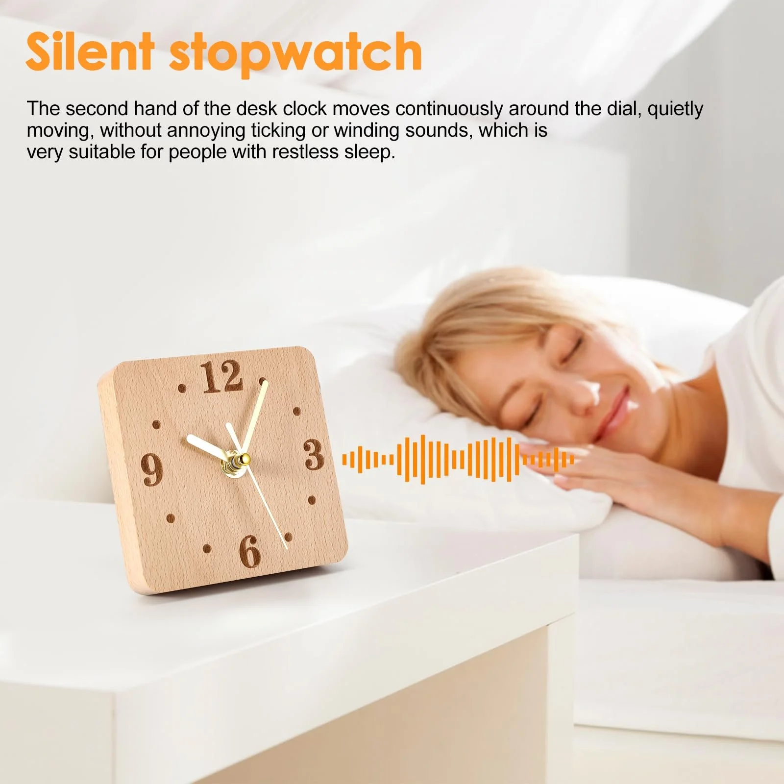 Настольные часы ZONJIE Деревянные, 11 см, аналоговые, фото №3