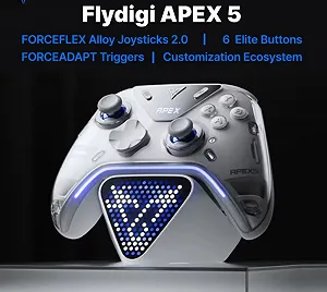 Геймпад FlyDigi APEX 5 White + док-станція + наклейки Monster Hunter synthetic.ua - Фото 1