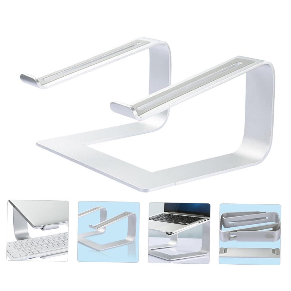 Підставка для ноутбука Holibanna Алюмінієва Знімна Регульована по висоті з вентильованим дизайном, фото №8