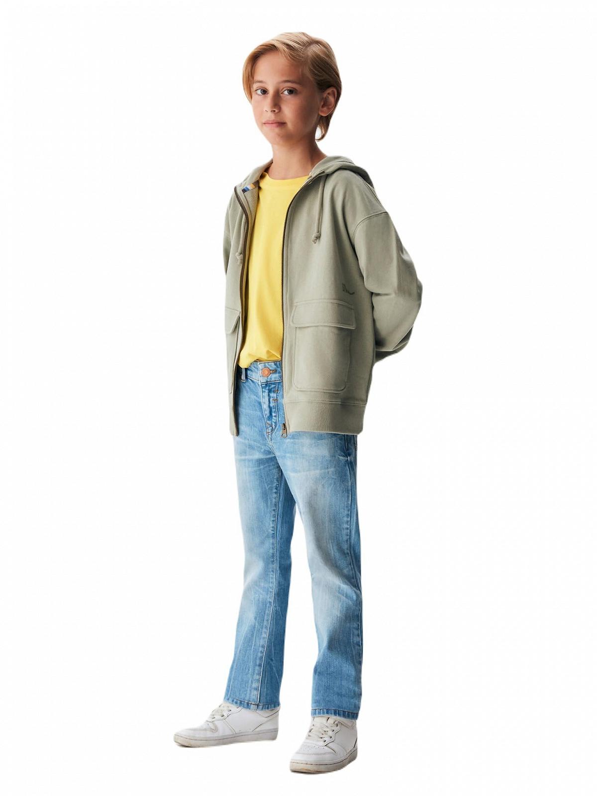 Толстовка LTB Jeans Moforo Modern Casual з капюшоном для хлопчиків, довгі рукава, на блискавці, сірий, розмір 176 см, фото №1